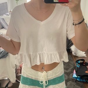 White Wild Fable crop top